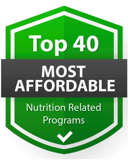 Top 40 most affordable nutrition related programs.