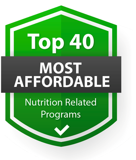 Top 40 most affordable nutrition related programs. 